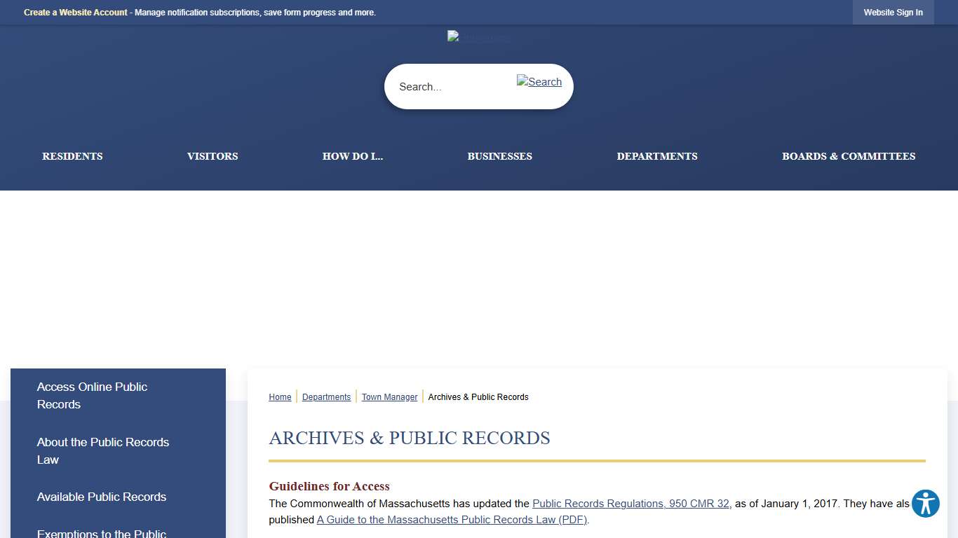 Archives & Public Records Lexington, MA